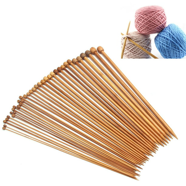 18 Sizes Afghan Carbonized Bamboo Crochet Hooks Needles DIY Knitting Tool 